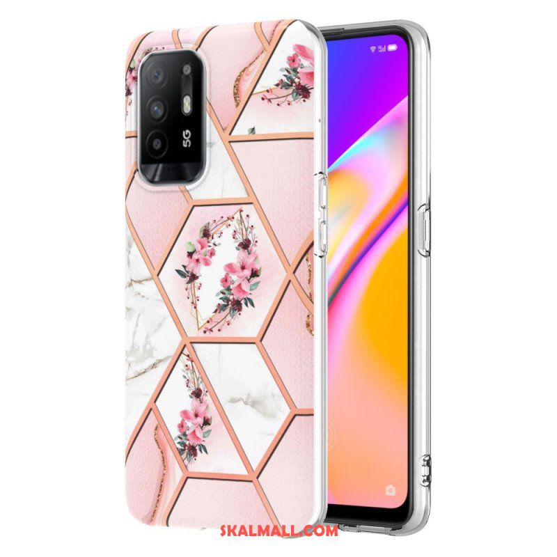 Skal Oppo A94 5G Färgglad Geometrisk Marmor