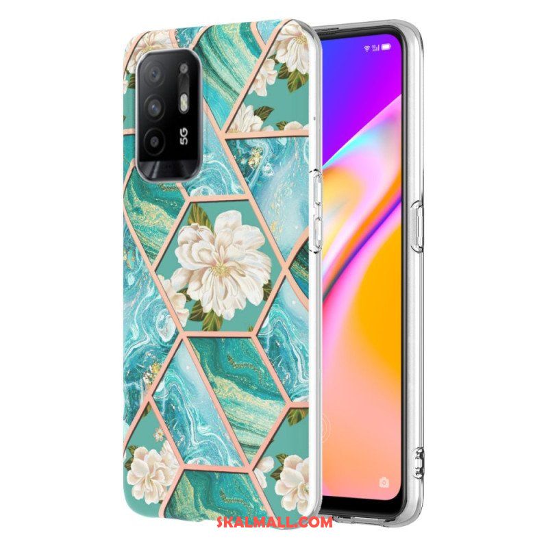 Skal Oppo A94 5G Färgglad Geometrisk Marmor