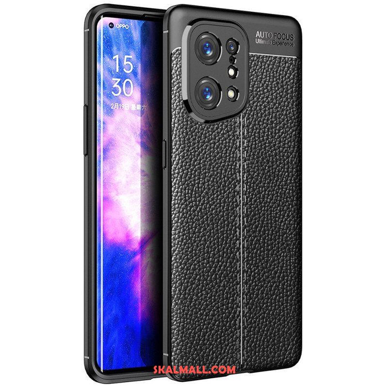 Skal Oppo Find X5 Lädereffekt Litchi Dubbel Linje