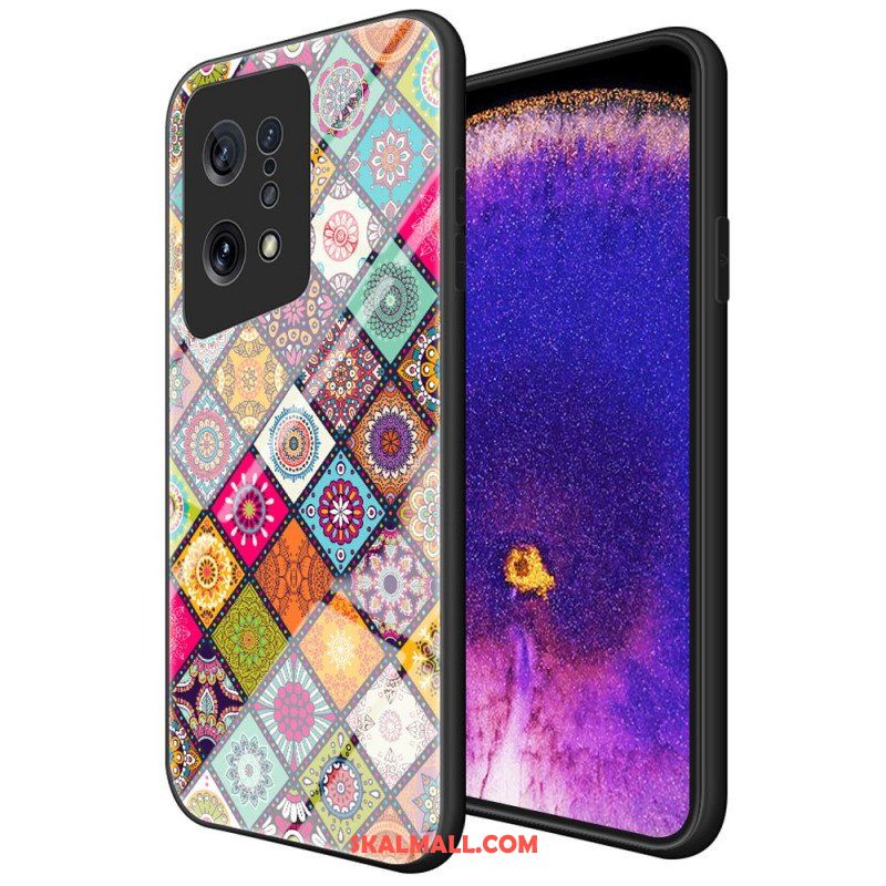 Skal Oppo Find X5 Patchwork Magnetisk Hållare