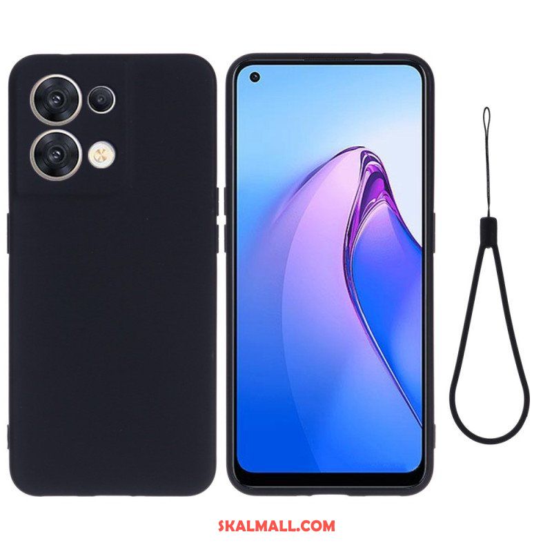 Skal Oppo Reno 8 Med Kedjar Strappy Flytande Silikon