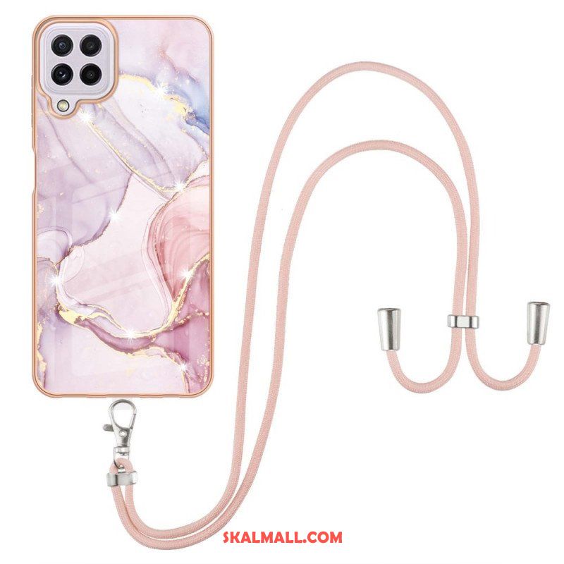 Skal Samsung Galaxy M32 Med Snodd Cord Marble Design