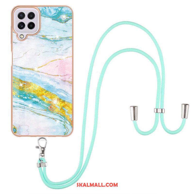 Skal Samsung Galaxy M32 Med Snodd Cord Marble Design