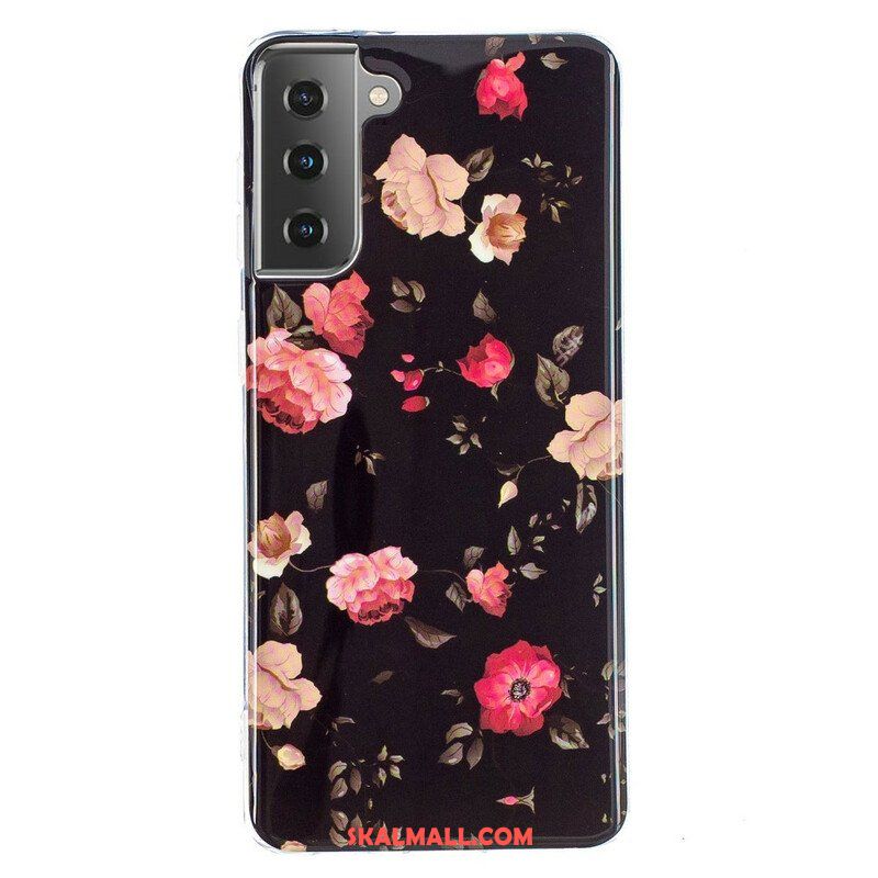 Skal Samsung Galaxy S21 5G Fluorescerande Blommig Serie