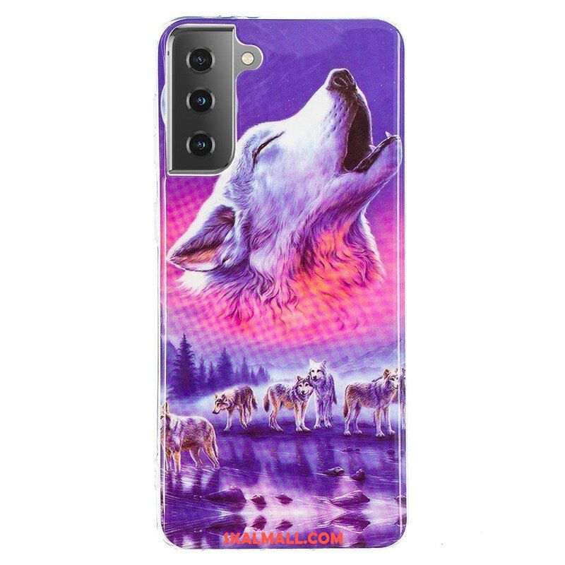 Skal Samsung Galaxy S21 5G Fluorescerande Wolf Series