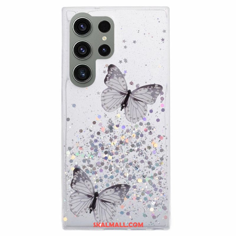 Skal Samsung Galaxy S24 Ultra 5g Glitter Med Fjärilar