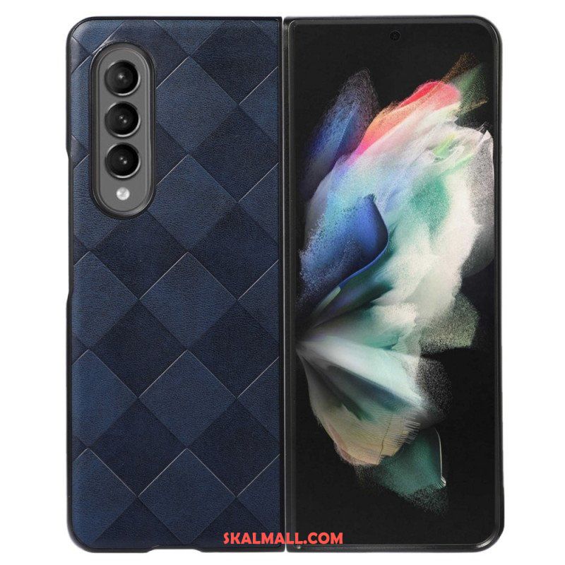 Skal Samsung Galaxy Z Fold 4 Rutigt Mönster I Läderimitation