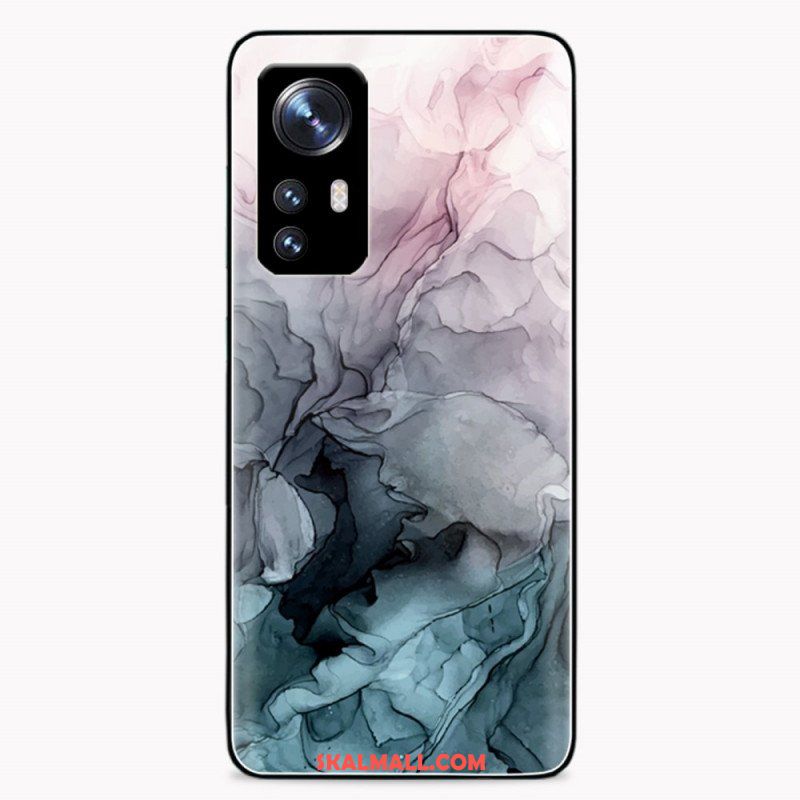 Skal Xiaomi 12 / 12X Akvarell Marmor Härdat Glas