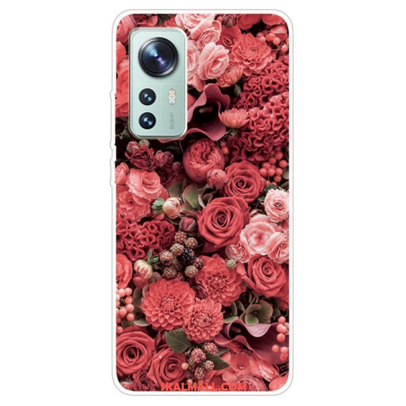 Skal Xiaomi 12 / 12X Silikon Blommor