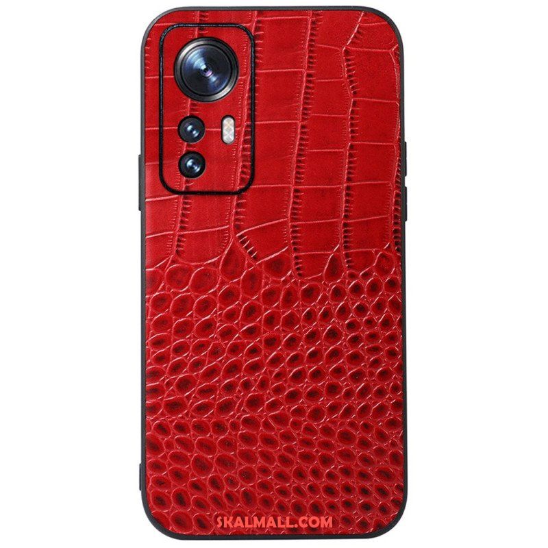 Skal Xiaomi 12 / 12X Äkta Crocodile Texture Läder