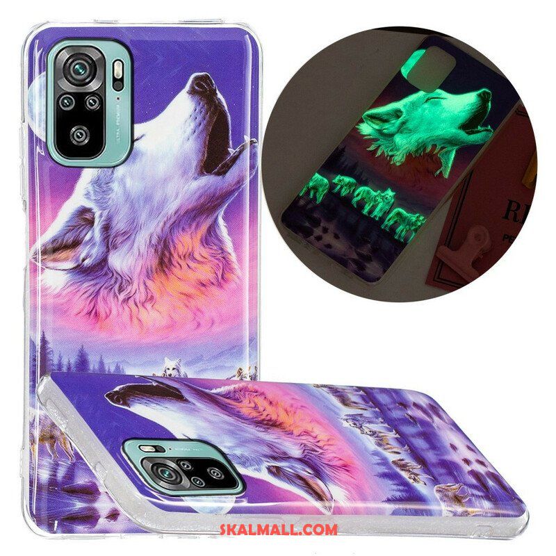 Skal Xiaomi Redmi Note 10 / 10S Fluorescerande Wolf Series