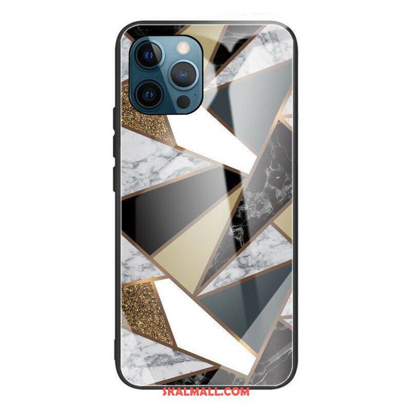 Skal iPhone 13 Pro Geometri Marmor Härdat Glas