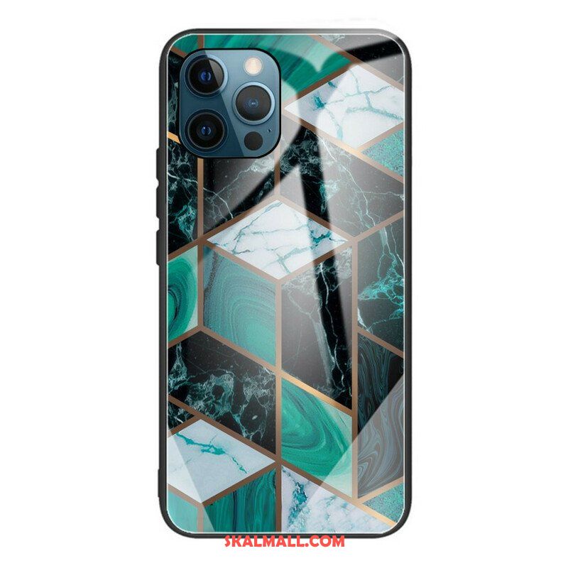 Skal iPhone 13 Pro Max Geometri Marmor Härdat Glas