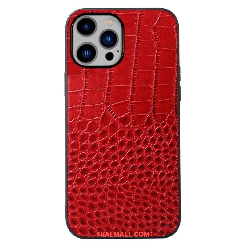 Skal iPhone 14 Plus Äkta Crocodile Texture Läder