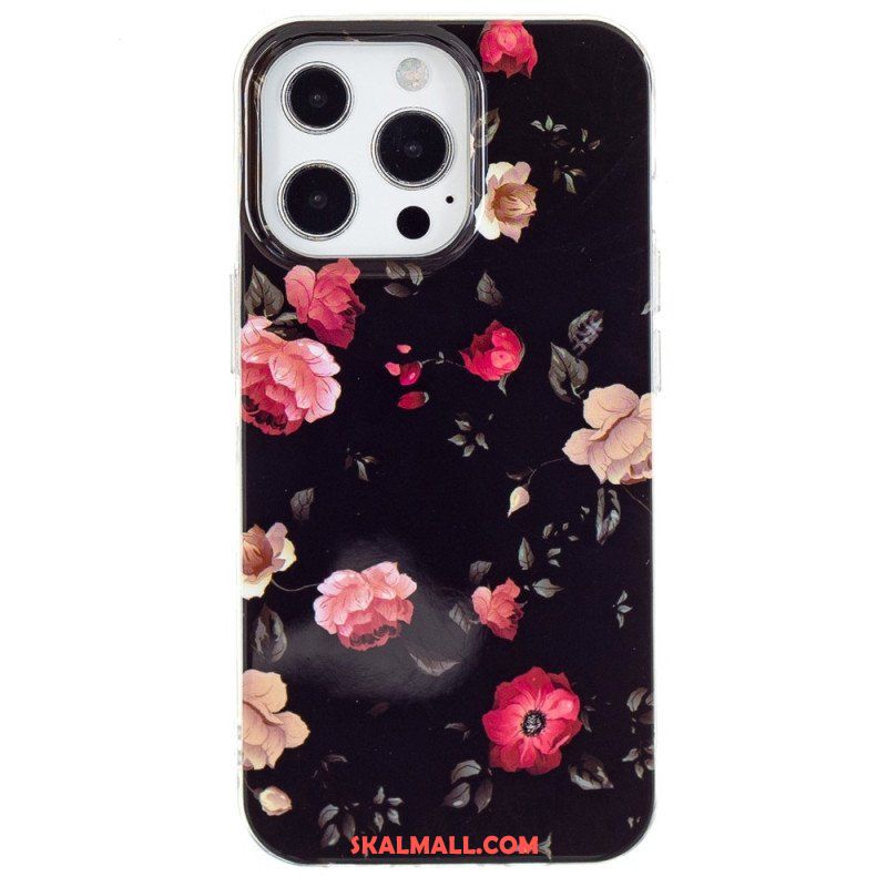 Skal iPhone 15 Pro Fluorescerande Blommor