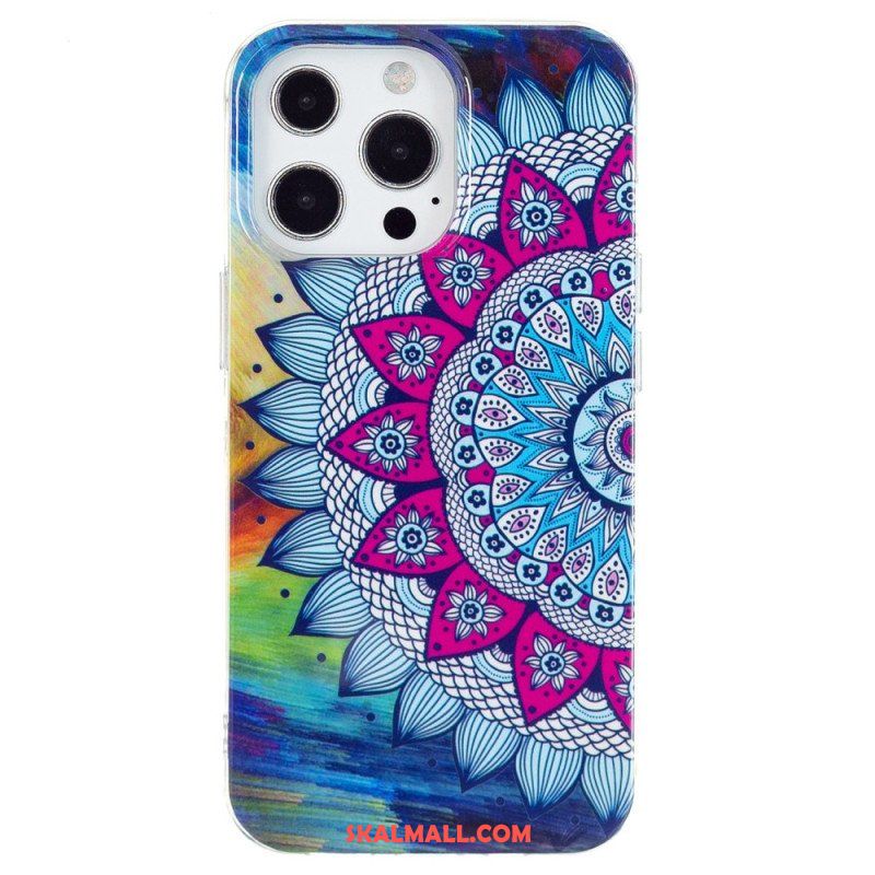 Skal iPhone 15 Pro Fluorescerande Mandala