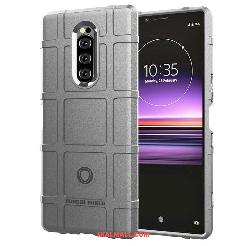 Sony Xperia 1 Skal All Inclusive Fallskydd Nubuck Grön Mjuk Butik