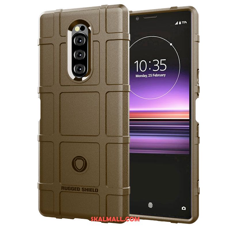 Sony Xperia 1 Skal All Inclusive Fallskydd Nubuck Grön Mjuk Butik