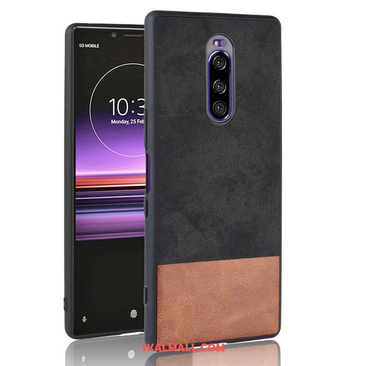 Sony Xperia 1 Skal Denim Svart Mobil Telefon Läder All Inclusive Online