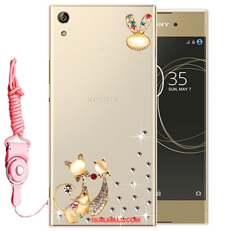 Sony Xperia L1 Skal Vit Strass Mjuk Silikon Skydd Billigt