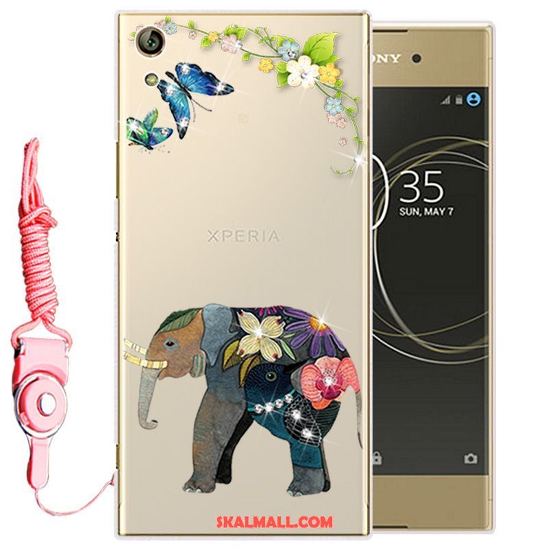 Sony Xperia L1 Skal Vit Strass Mjuk Silikon Skydd Billigt