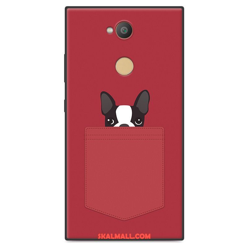 Sony Xperia L2 Skal Mjuk Nubuck Svart Skydd Hund Fodral Rea