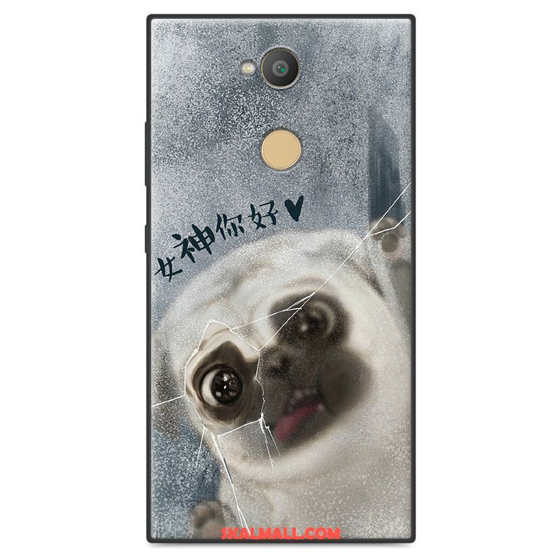 Sony Xperia L2 Skal Mjuk Nubuck Svart Skydd Hund Fodral Rea