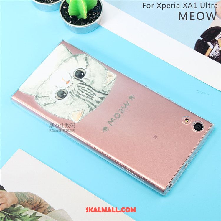 Sony Xperia Xa1 Ultra Skal Skydd Transparent Rosa Slim Mjuk Billig