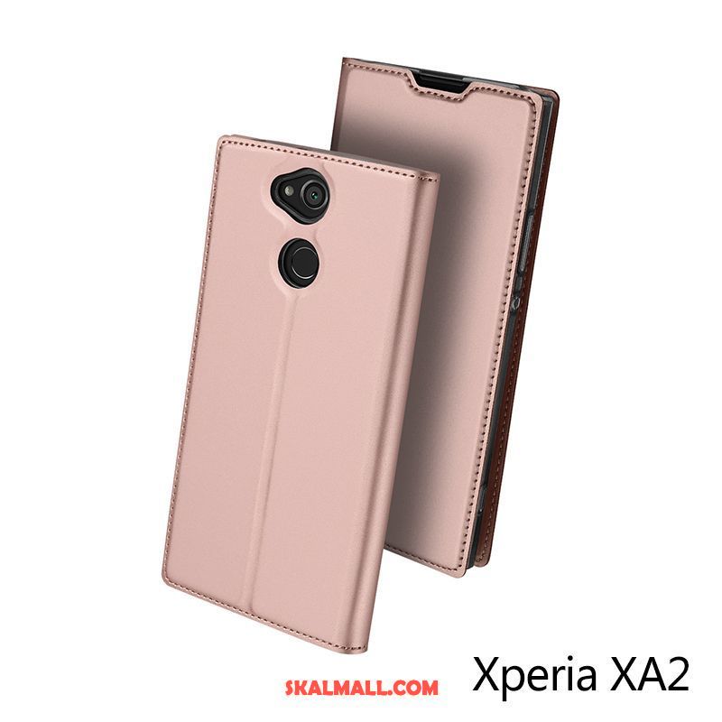 Sony Xperia Xa2 Skal Guld Läderfodral Skydd Trend Fallskydd Till Salu