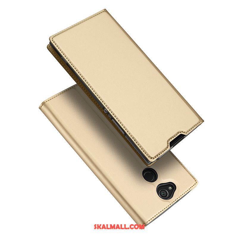 Sony Xperia Xa2 Ultra Skal Skydd Svart Läderfodral Täcka Kort Butik