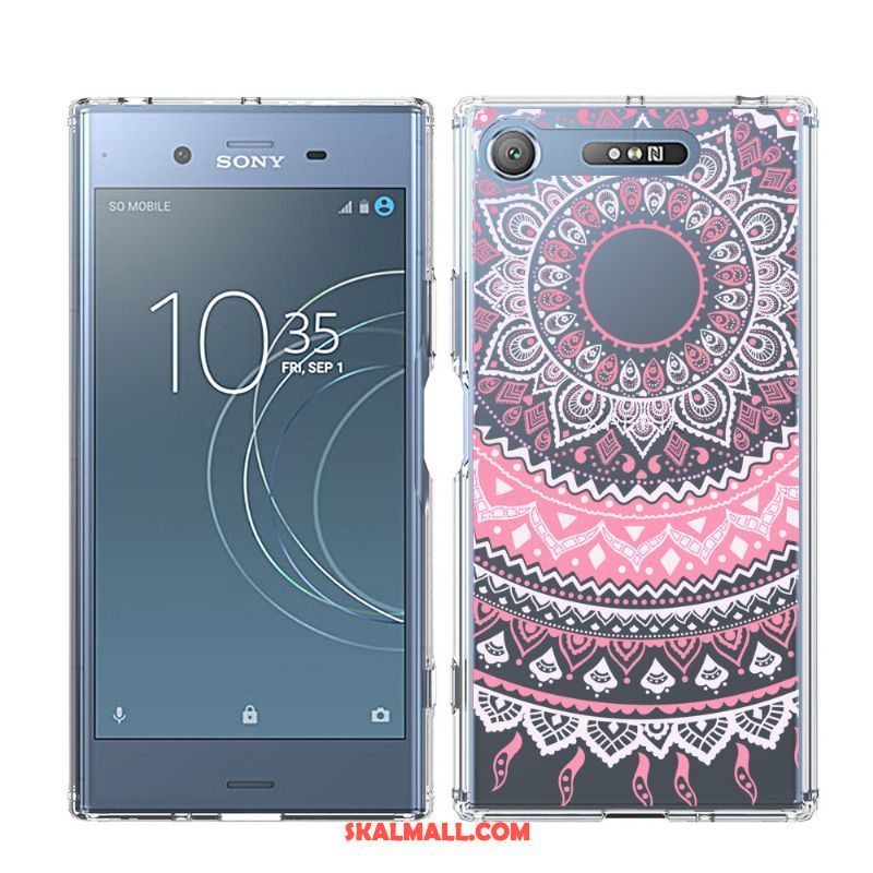 Sony Xperia Xz1 Skal Fallskydd Rosa Tryck Mobil Telefon Silke Fodral Billig