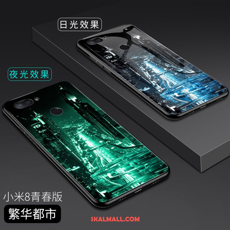 Xiaomi Mi 8 Lite Skal Transparent Personlighet Hård Glas Liten Billigt