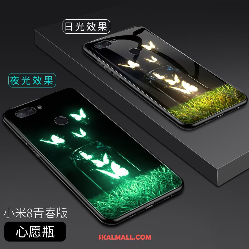 Xiaomi Mi 8 Lite Skal Transparent Personlighet Hård Glas Liten Billigt