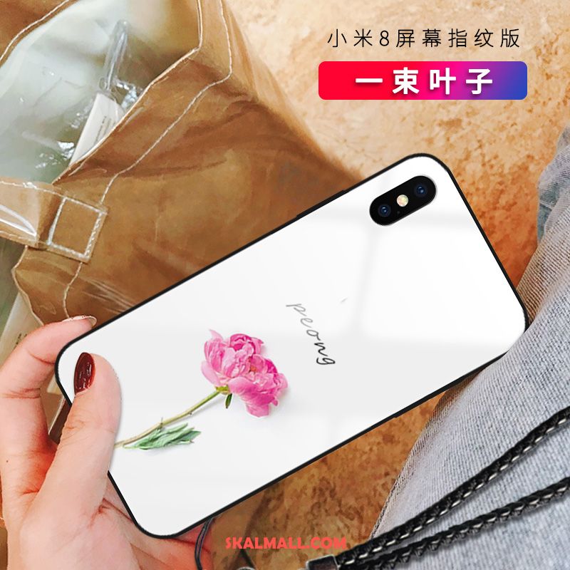 Xiaomi Mi 8 Pro Skal Glas Kreativa Konst Blad Par Butik