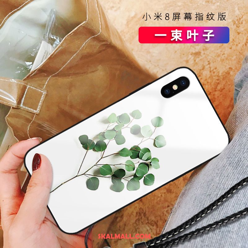 Xiaomi Mi 8 Pro Skal Glas Kreativa Konst Blad Par Butik