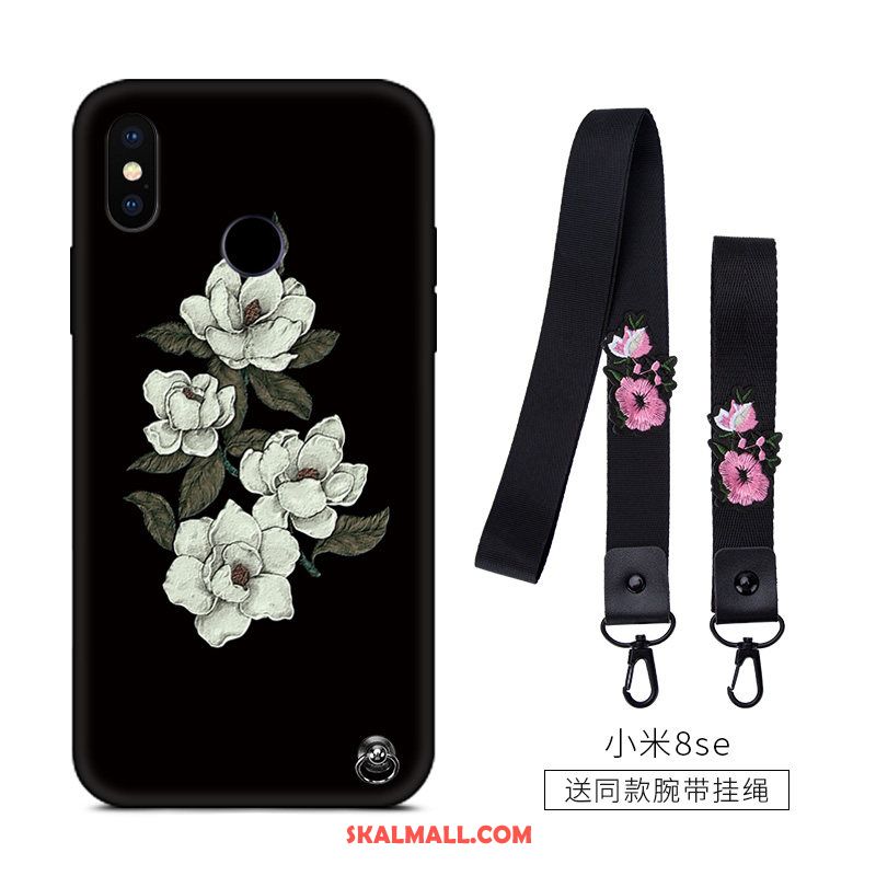 Xiaomi Mi 8 Se Skal Svart Retro Kreativa Liten Blommor Online