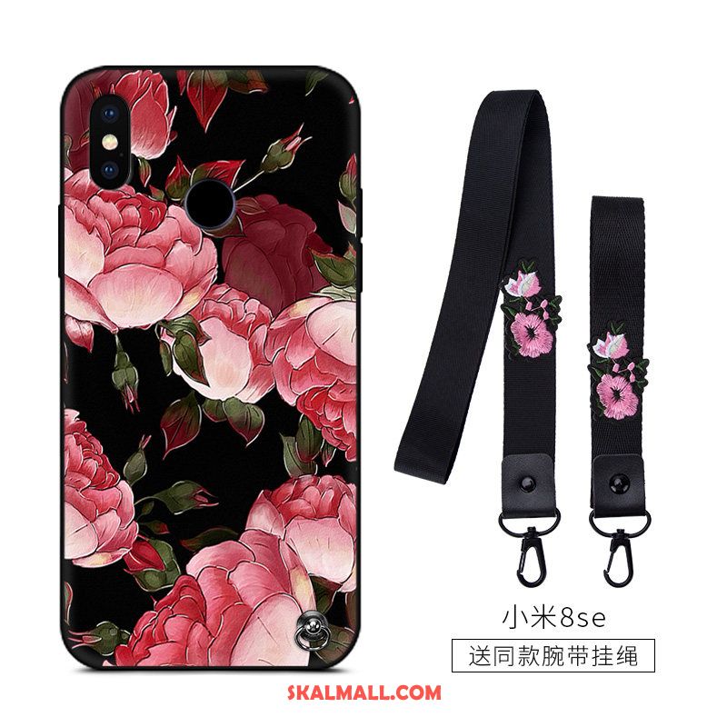 Xiaomi Mi 8 Se Skal Svart Retro Kreativa Liten Blommor Online