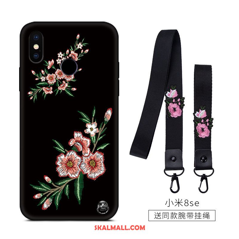 Xiaomi Mi 8 Se Skal Svart Retro Kreativa Liten Blommor Online