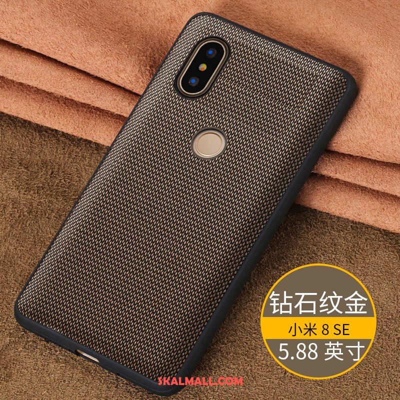 Xiaomi Mi 8 Se Skal Äkta Läder Skydd Liten Bakre Omslag Mesh Butik