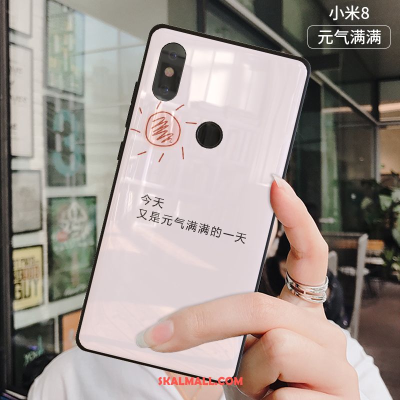 Xiaomi Mi 8 Skal Fallskydd Silikon Net Red Mobil Telefon Härdat Glas Köpa