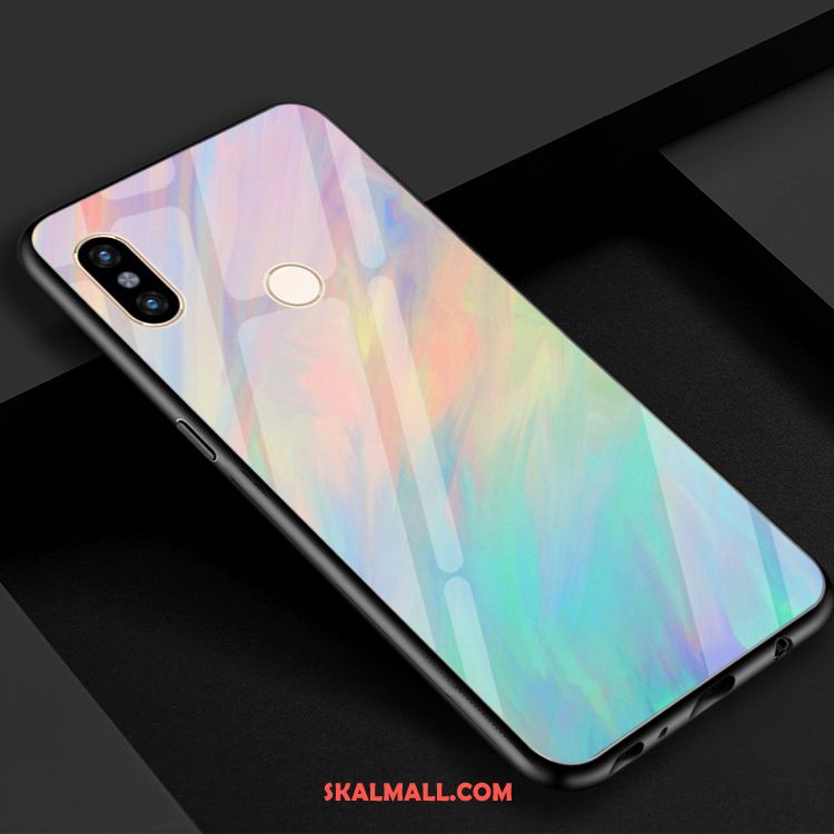 Xiaomi Mi 8 Skal Färg Blå Härdat Glas Spegel Grön Köpa