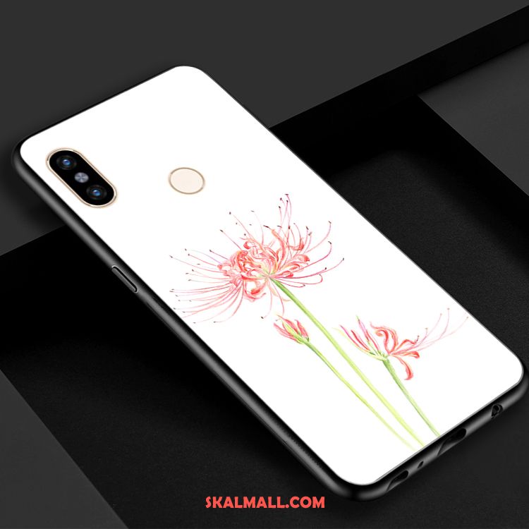 Xiaomi Mi 8 Skal Härdat Glas Mobil Telefon Kreativa Röd Blommor Fodral Köpa