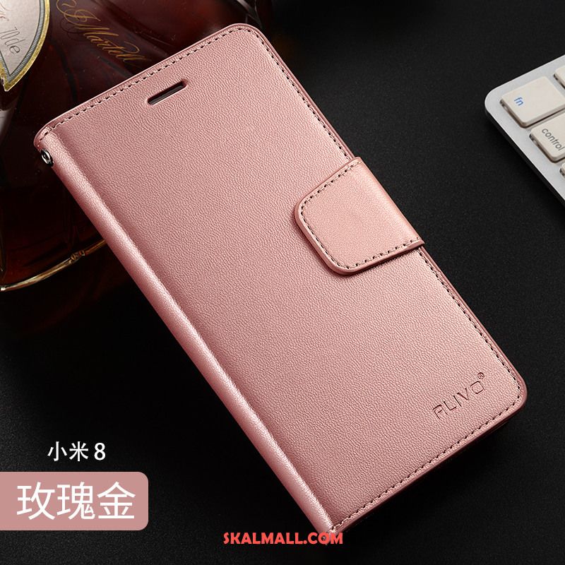 Xiaomi Mi 8 Skal Läderfodral Clamshell Mobil Telefon Guld Skydd Fodral Köpa