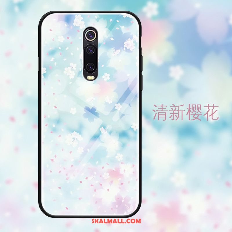 Xiaomi Mi 9t Skal Stor Glas Enkel Kyla Röd Fodral Billigt