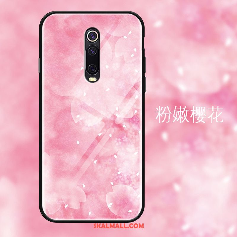 Xiaomi Mi 9t Skal Stor Glas Enkel Kyla Röd Fodral Billigt