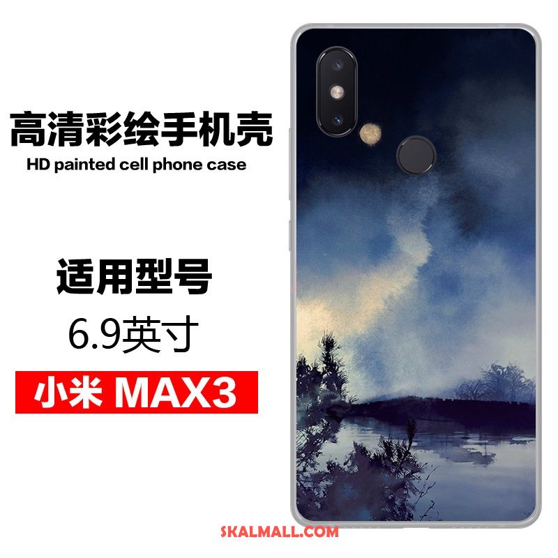 Xiaomi Mi Max 3 Skal Kinesisk Stil Målade Mobil Telefon Personlighet Vind Fodral Rea