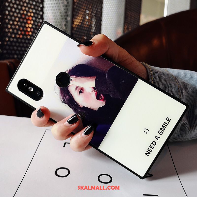 Xiaomi Mi Mix 2s Skal Glas Vit Blå Mobil Telefon Liten Rea