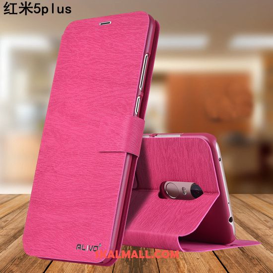 Xiaomi Redmi 5 Plus Skal Skydd Mobil Telefon Röd Clamshell Läderfodral Till Salu