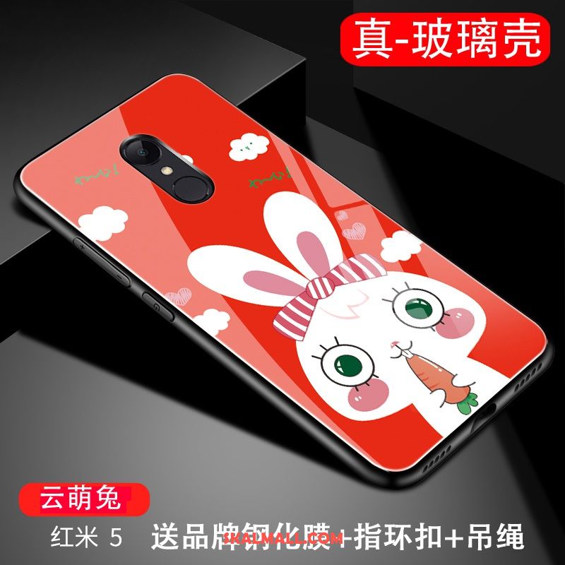Xiaomi Redmi 5 Skal Pu Skydd Röd Kinesisk Stil Svart Rea