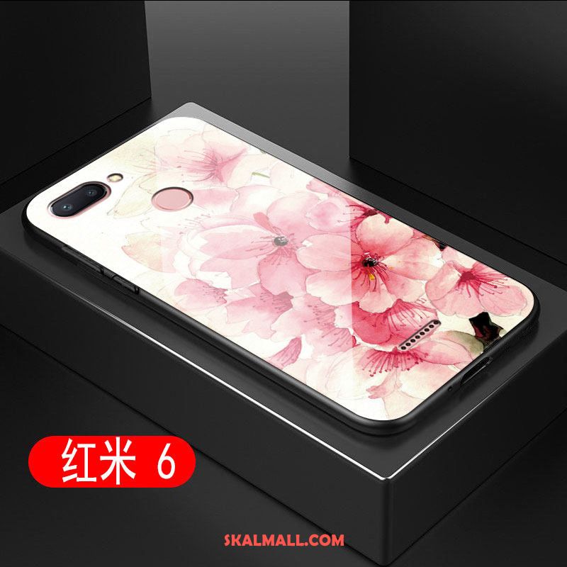 Xiaomi Redmi 6 Skal Silikon Glas Konst Mobil Telefon Röd På Rea